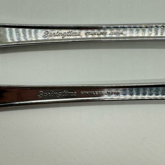 Springtime 2pc Stainless Salad Serving Set Utensils Flatware Fork Spoon Japan - Picture 6 of 6